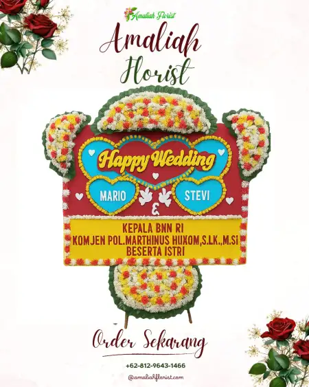 Papan Bunga Pernikahan Sukaslamet